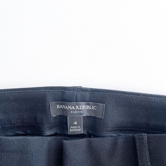 Banana Republic Womens Sloan Tuxedo Pants Trouser Tapered Black Lined Leather Si - Picture 6 of 12